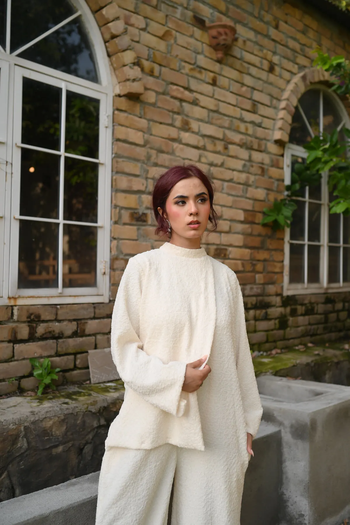 Cream Textured Lounge Set