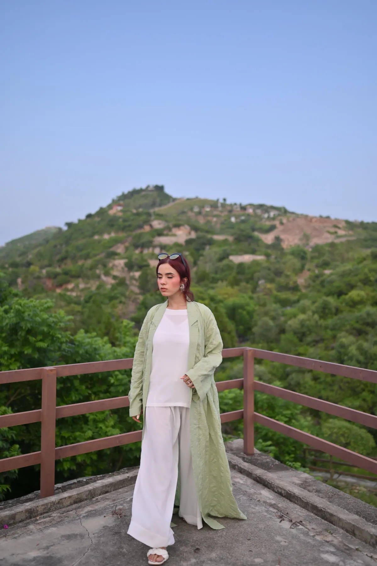 Sage Green Longline Kimono Co-Ord Set